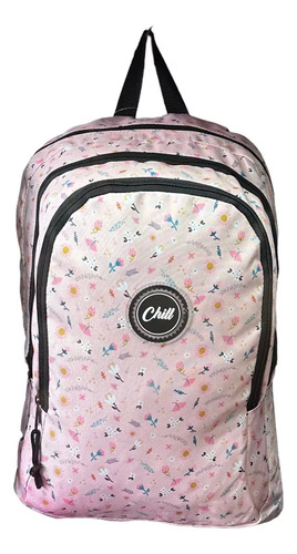 Mochila Escolar Juvenil Flores 40cm Bolso Morral