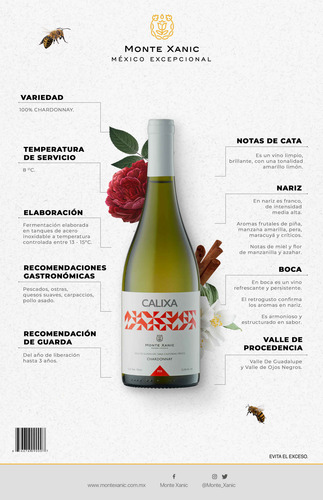 Monte Xanic Vino Blanco Calixa Chardonnay 750 Ml