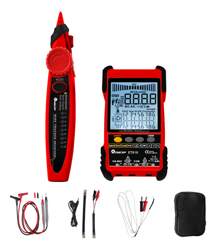 Comprobador De Cables De Red Portátil Lcd Con Pantalla Abier