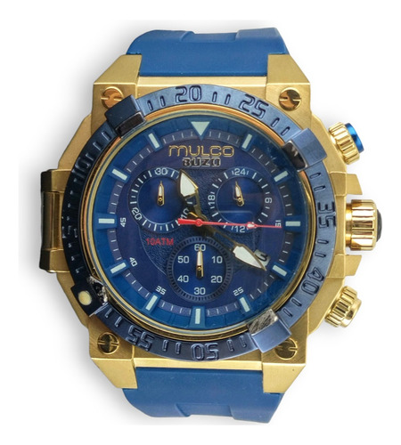 Reloj Mulco Buzo Silicona Azul Crono Hombre Deportivo