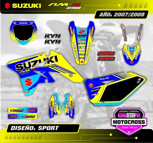 Kit Calcos Gráfica Suzuki Rmz 250 2007/09 