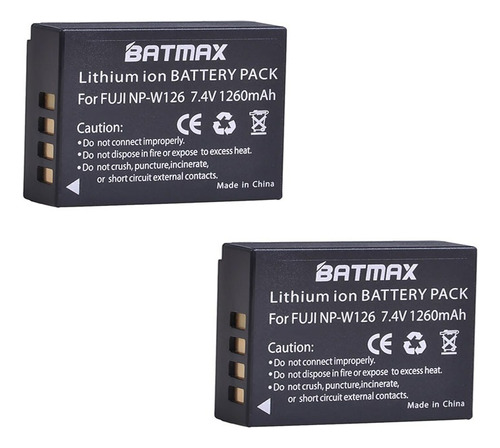 2x Batería Np-w126 Para Fujifilm X-a1 X-h1 X-pro3 T20 X100v