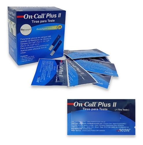 Fita De Diabete On Call Plus 25un Azul