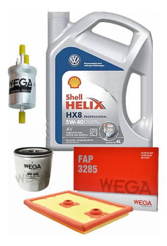 Aceite Shell Hx8 5w40 + 3 Filtros Vw Golf - Vento 1.4 Tsi