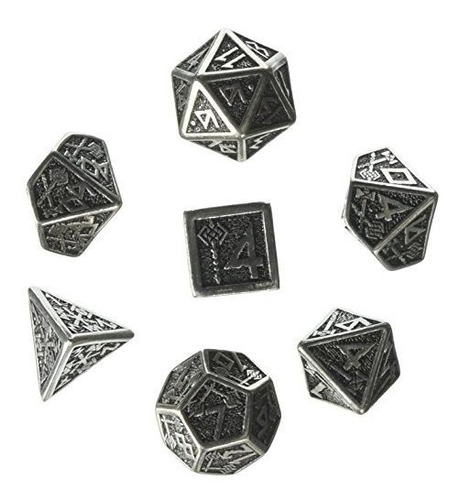 Metall Dwarven 7 Dice Set Juego De Mesa