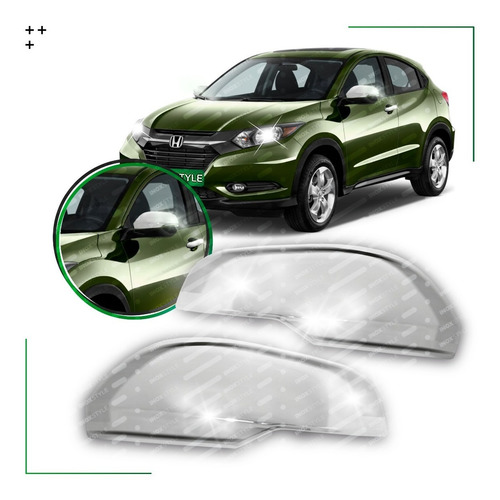 Kit 2 Cachas Cubre Espejos Cromados Para Honda Hrv Hr-v 2015 2016 2017 2018 2019 2020 Juego De Accesorios X2