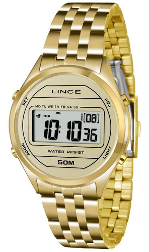 Relogio Feminino Lince Dourado Digitalsdph020l