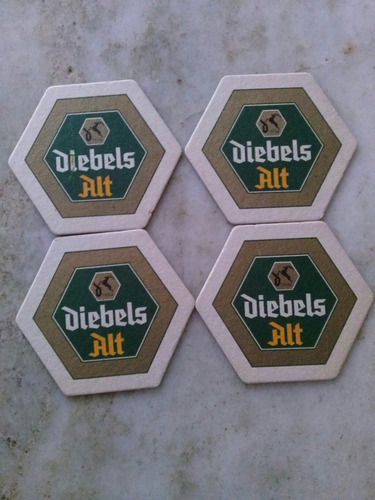 4 Posavasos Cerveza Diebels Alt,doble Faz