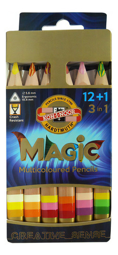 Lápis Koh-i-Noor Magic X 13 unidades, mais borracha e sacapuntas