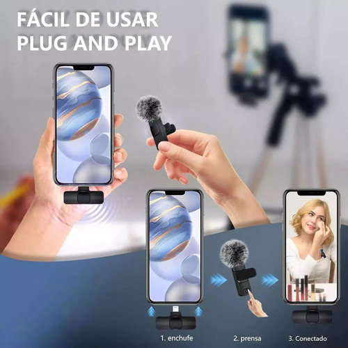 2pcs Micrófono Inalámbrico Lavalier Para iPhone iPad Android