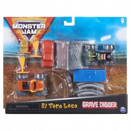 Monster Jam Toro Loco Y Grave Digger Pista C/ Rampas 58725