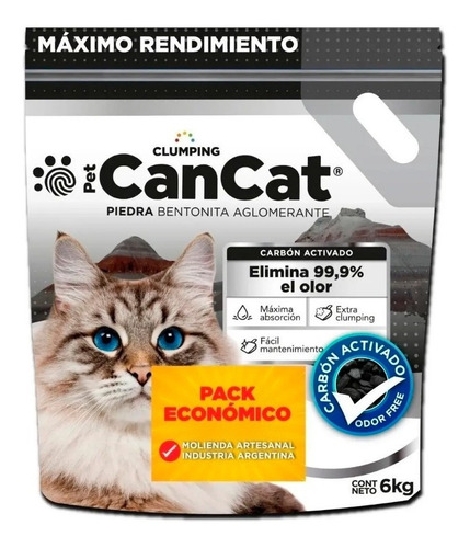 Piedras Sanitarias Bentonita Carbon Activado Cancat 6kg