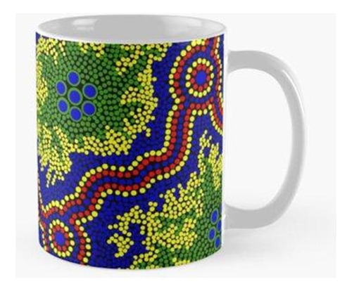 Taza Arte Aborigen Auténtico - Pastizales Calidad Premium