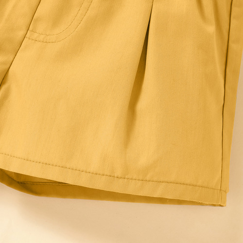 Conjunto Respirable D Pantalones Cortos Y Top Liso Para Niña Naranja Claro 4-5 Años