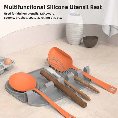 Soporte De Silicona Para Utensilios Con Almohadilla De Goteo