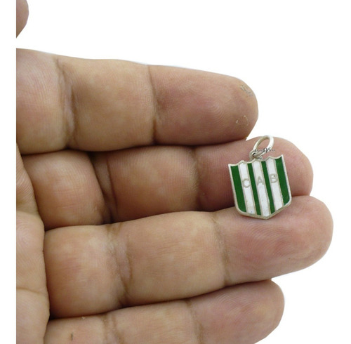Dije Escudo Futbol Plata 925 Banfield Esmaltado El Taladro Color Plateado