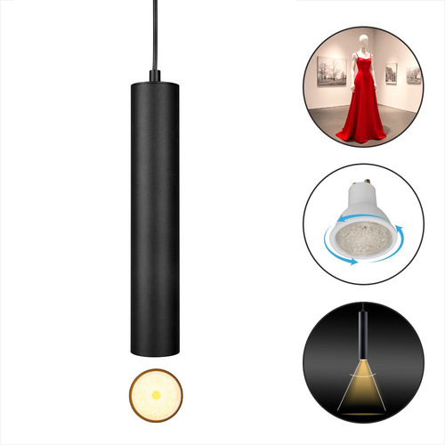 Lámpara De Techo Led Angulo Ajustable Illux Chime Dh-5101 Negro