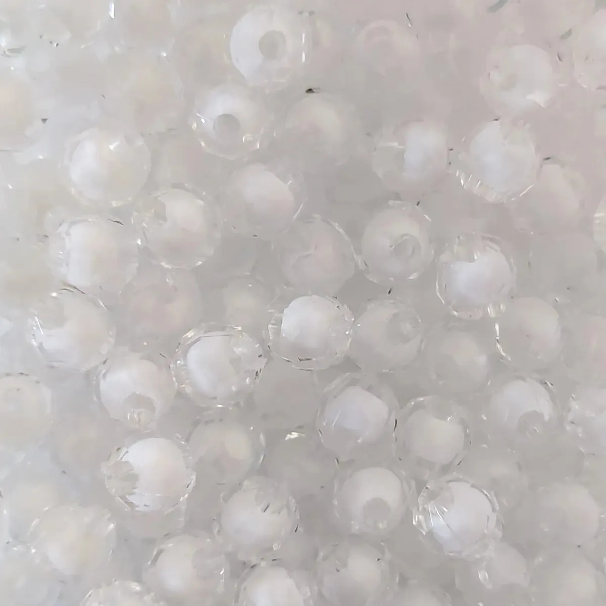 500 Un Miçanga Color Com Miolo Sextavada 8mm Pulseira Terços Branco 8 Mm