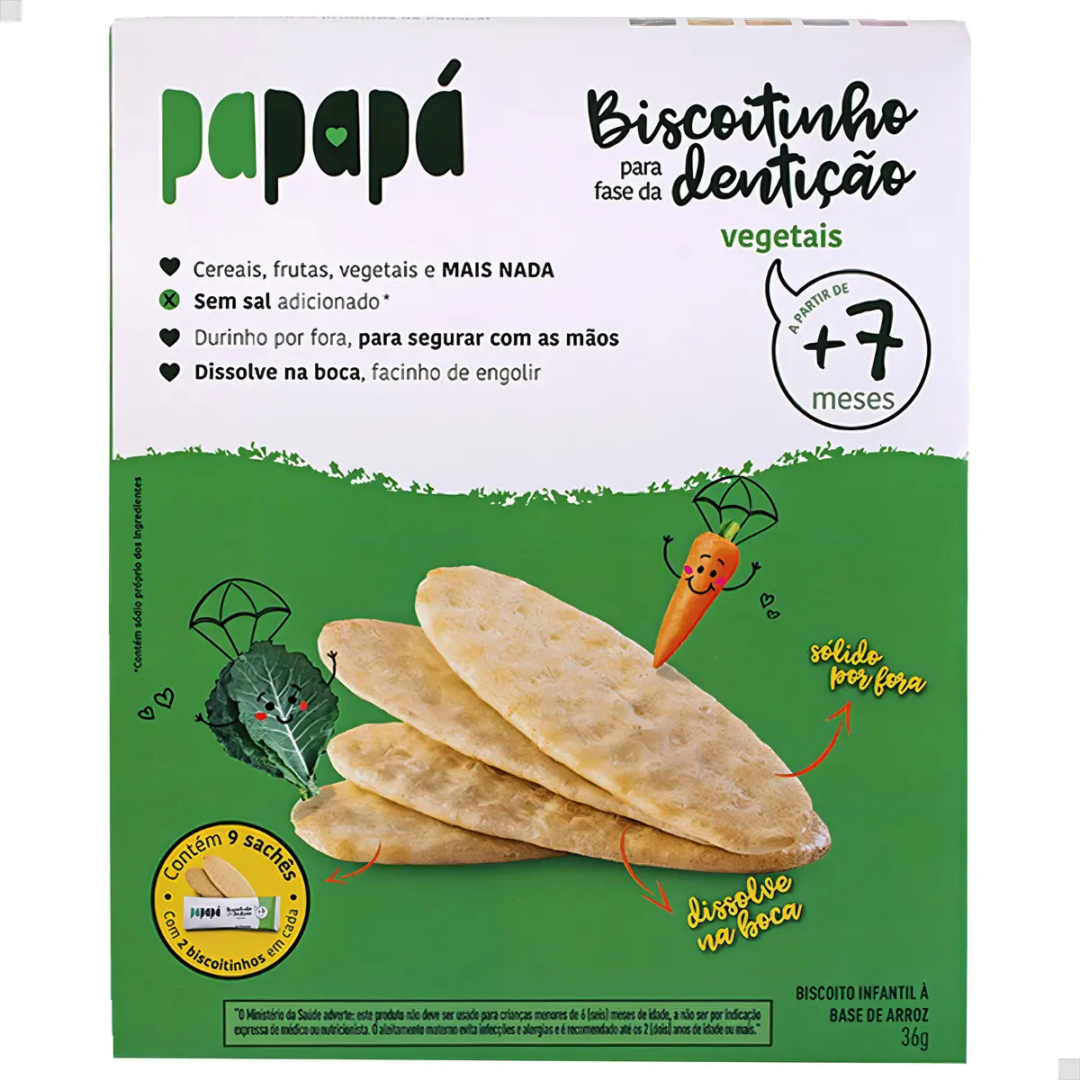 Biscoitinho para Fase da Dentição Papapá de Vegetais - 36g