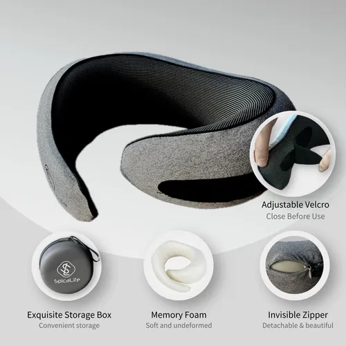 Almohada De Viaje Memoria Espuma Ajustable Box Moda
