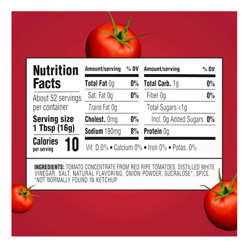 Heinz Catsup Sin Azúcar 836g