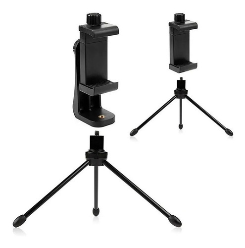Suporte Clip Rotativo Celular, C Rosca 1/4 P Tripé Cor Preto