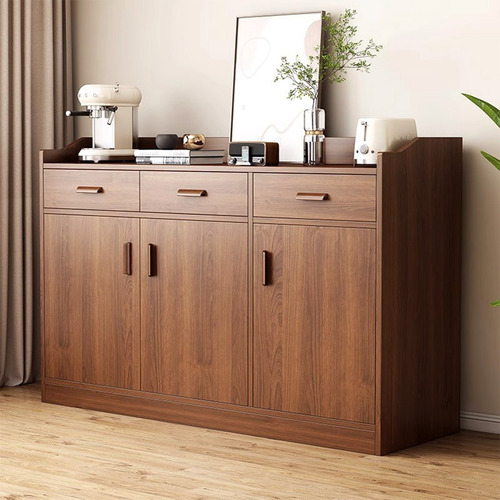 Credenza Bufetera Madera Color Nuez Estilo Retro Organizador Marrón