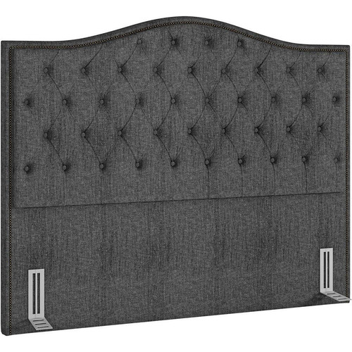 Cabeceira Cama Box King Quarto 195cm Grécia Linho Cz Escuro