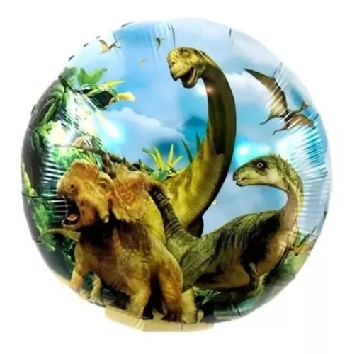 Correspondiente a Fuera de plazo Ardiente 5 Globos Dinosaurio Redondo 45 Cm Cotillon