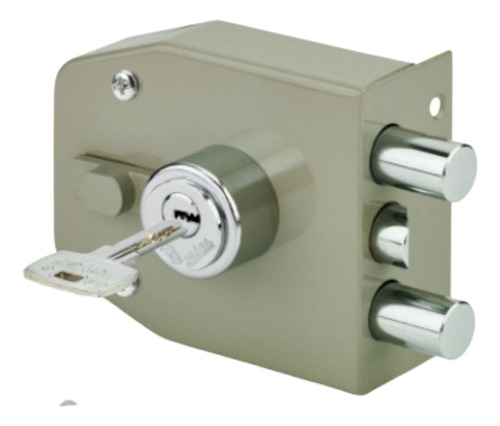 Cerradura Chapa Sobreponer Tover Pintada Gris S100-ep