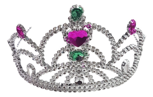 Corona-tiara Plateada X 1-cotillón-princesa-reina-hada-