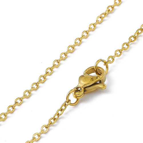 Cadena Y Caravana Mano De Fátima Acero Inox Conjunto Dorado