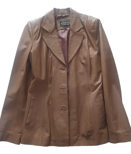 comprar Chaqueta 100% Cuero Colombiano Talla 10, Color Marrón.