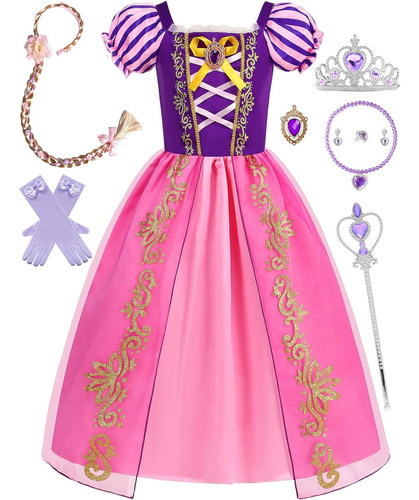 Disfraz De Rapunzel Para Niñas, Ropa De Vestir De Princesa,