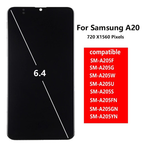 Pantalla Lcd+marco Compatible Con Samsung A20 Incell