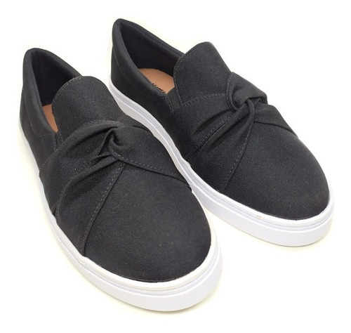 Imagem 4 de 7 de Tenis Feminino Slip On Jeans Laço Tamanho Grande 40 Ao 43