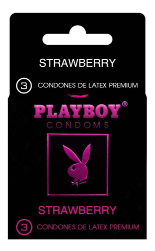 Preservativo Playboy Strawberry, 3 Unidades.