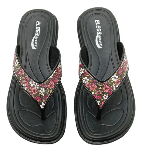Sandalia Dama Thong Flores Playa Moda Elegante Talla 23 A 26