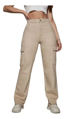 Pantalones Cargo Mujer Beige