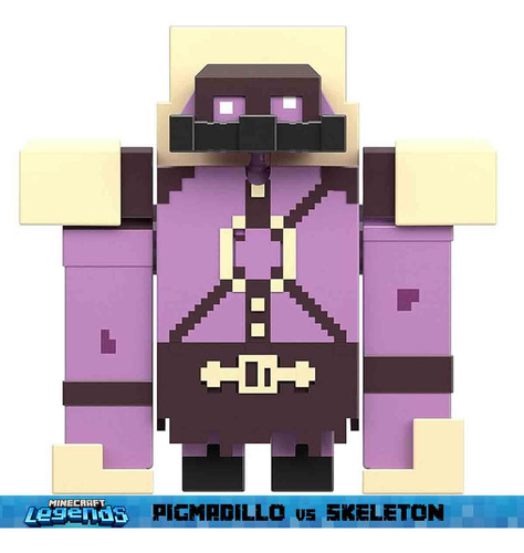 Minecraft Bonecos Pigmadillo Vs Esqueleto Legends - Mattel