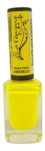 Esmalte Para Carimbo La Femme Decoração De Unhas Cores Div Cor Neon Fest - Amarelo