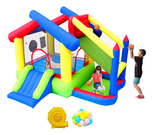 Wellfuntime Casa Inflable De Rebote Con Tobogan, Castillo De