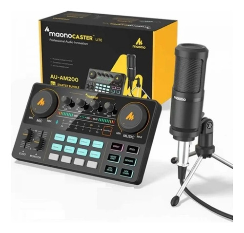 Mixer Interfaz Tarjeta Sonido Con Microfono Maono Am200-s1