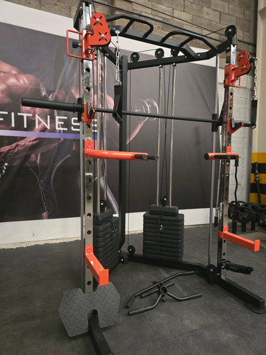 Gimnasio Smith Multifuncional Con Peso Integrado Y Crossover