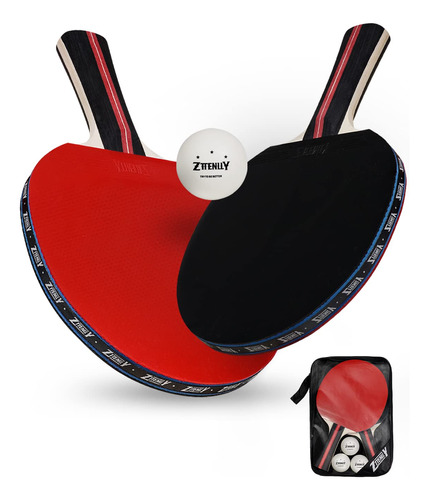 Juego 2 Paleta Ping Pong Pelota Estuche Mejor Goma