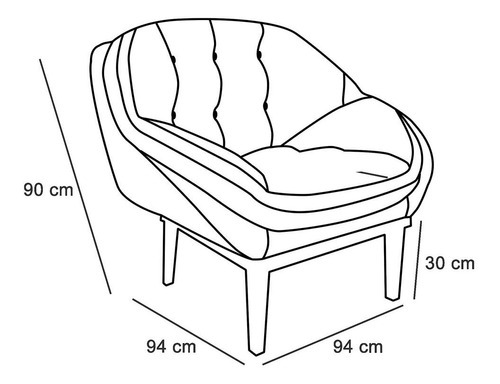 Set de sillones decorativos Marcela, terciopelo marrón, base de madera