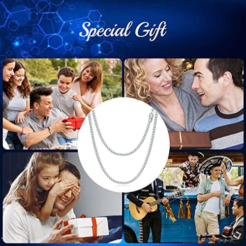 Cadenas De Cuentas De Plata De Ley Para Hombres, Collares De