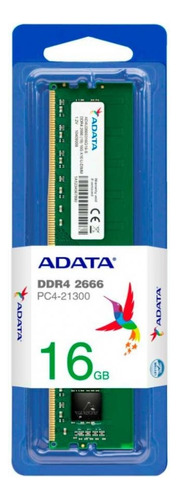 Memória Desktop Pc 16gb Ddr4 2666mhz Adata Ad4u2666316g19-s