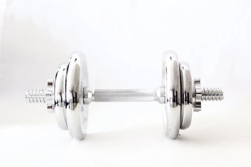 Juego 2 Mancuernas Cromadas 18kg Estuche Ejercicio Casa Fitn