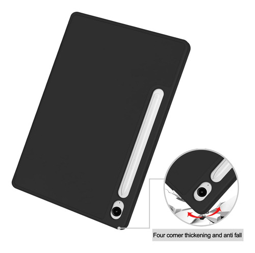 Funda Smart Case P/ Samsung Tab S9 S9 Fe S10 Fe Porta Pencil Negro
